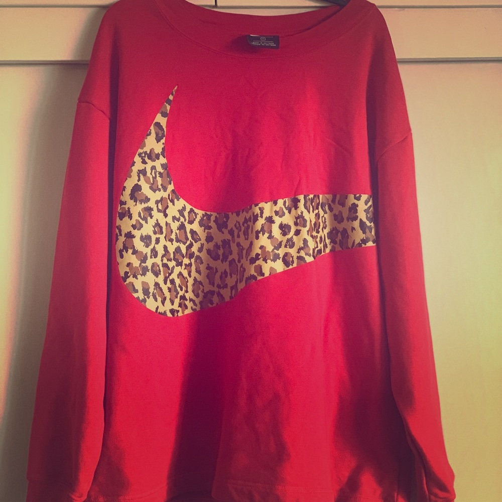 Red animal print Nike sweatshirt
